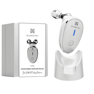 placeholder-imageGlowXtra Microcurrent Facial Roller in silver color