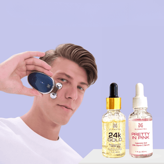 Microcurrent Sculpting Roller + Pretty in Pink Serum Set