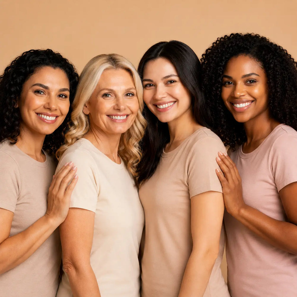 Women smiling after skincare treatment