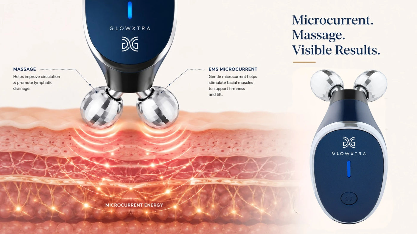 GlowXtra microcurrent and massage technology demonstration