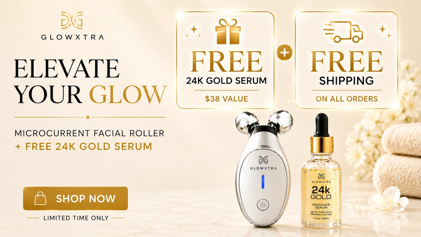 GlowXtra Microcurrent Facial Roller with free 24K Gold Serum
