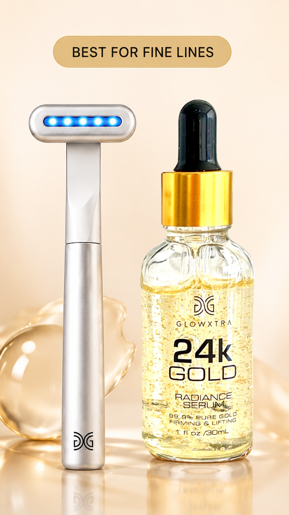 Dual Light Skincare Wand + 24K Gold Serum