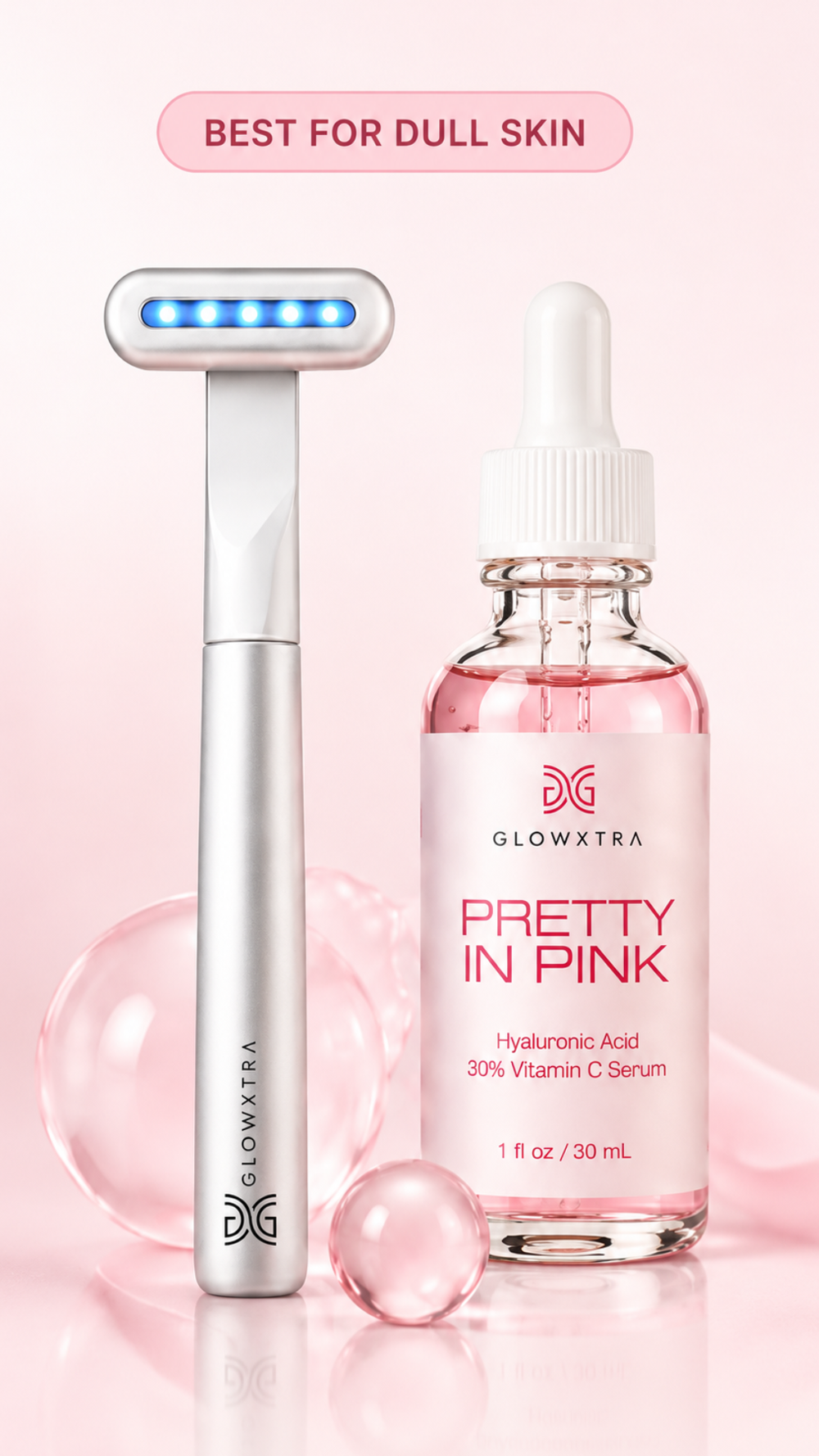 Dual Light Skincare Wand + Pretty in Pink Serum